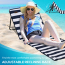 Outsunny Garden Beach Chair Mat, Sun Lounger Seats with Adjustable Back