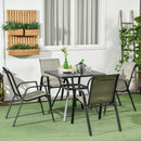 Outsunny Wicker Dining Chairs Set of 4, Stackable Outdoor Chairs