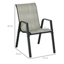 Outsunny Wicker Dining Chairs Set of 4, Stackable Outdoor Chairs