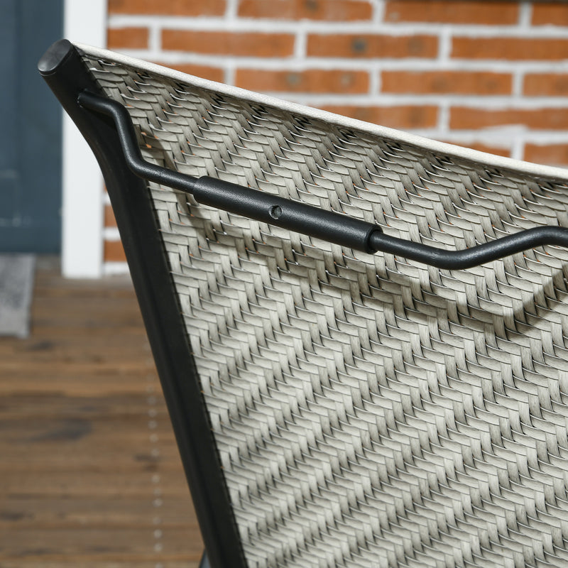 Outsunny Wicker Dining Chairs Set of 4, Stackable Outdoor Chairs
