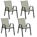 Outsunny Wicker Dining Chairs Set of 4, Stackable Outdoor Chairs