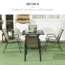 Outsunny Wicker Dining Chairs Set of 4, Stackable Outdoor Chairs