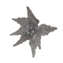 50cm Silver Velvet Poinsettia Stem with Glitter Christmas Decoration
