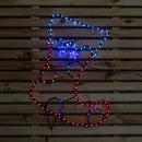 60cm X 42cm Light Up FlexiBrights Christmas Stocking Silhouette With 134 Multi-Coloured LEDs