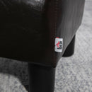 HOMCOM Chic Faux Leather Footstool Ottoman Cube With 4 Plastic Legs Brown