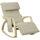 HOMCOM Rocking Chair Recliner Armchair With Adjustable Footrest, Khaki