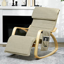 HOMCOM Rocking Chair Recliner Armchair With Adjustable Footrest, Khaki
