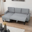 HOMCOM Fold-Out Convertible Sofa Bed With Removable Covers, Grey
