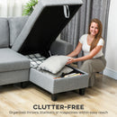 HOMCOM Fold-Out Convertible Sofa Bed With Removable Covers, Grey
