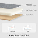 HOMCOM Fold-Out Convertible Sofa Bed With Removable Covers, Grey