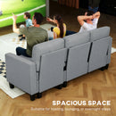 HOMCOM Fold-Out Convertible Sofa Bed With Removable Covers, Grey