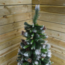 7ft (2.1m) Frosted Glacier Pine Snow Tipped Christmas Tree with Pinecones and 956 Tips