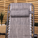 Set of 2 Multi Position Zero Gravity Relaxer Chair Sun Lounger in Mixed Grey