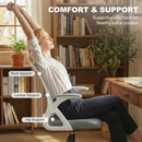 HOMCOM Mesh Painting Chair, Rolling Desk Chair With Flip-up Armrests, Grey
