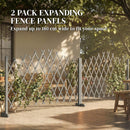 Outsunny Wooden Expanding Fence Panels, 180 x 30 x 103cm, Dark Grey