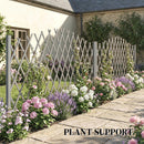 Outsunny Wooden Expanding Fence Panels, 180 x 30 x 103cm, Dark Grey