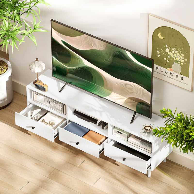 HOMCOM TV Unit, TV Cabinet for up to 75\", with Drawers, Shelves, White