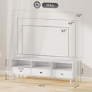 HOMCOM TV Unit, TV Cabinet for up to 75\", with Drawers, Shelves, White