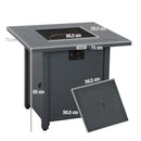 Outsunny 40,000 BTU Gas Firepit Table with Protective Cover, Grey