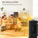 HOMCOM 1500W Electric Heater, Ceramic Space Heater With Fan, Black