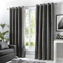 Fusion Sorbonne Eyelet Curtains in Charcoal