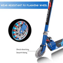 Kids Aluminum Folding Stunt Scooter with LED Wheels-Blue
