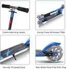 Kids Aluminum Folding Stunt Scooter with LED Wheels-Blue