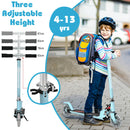 Kids Aluminum Folding Stunt Scooter with LED Wheels-Navy