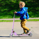 Kids Aluminum Folding Stunt Scooter with LED Wheels-Purple