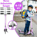 Kids Aluminum Folding Stunt Scooter with LED Wheels-Purple