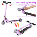 Kids Aluminum Folding Stunt Scooter with LED Wheels-Purple