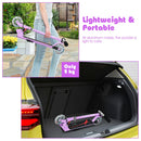 Kids Aluminum Folding Stunt Scooter with LED Wheels-Purple