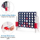 Giant 4 in A Row Game Set with 42 Jumbo Rings and Sliders-Dark Blue