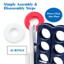 Giant 4 in A Row Game Set with 42 Jumbo Rings and Sliders-Dark Blue
