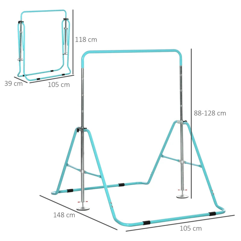 HOMCOM Kids Gymnastics Bar - Green