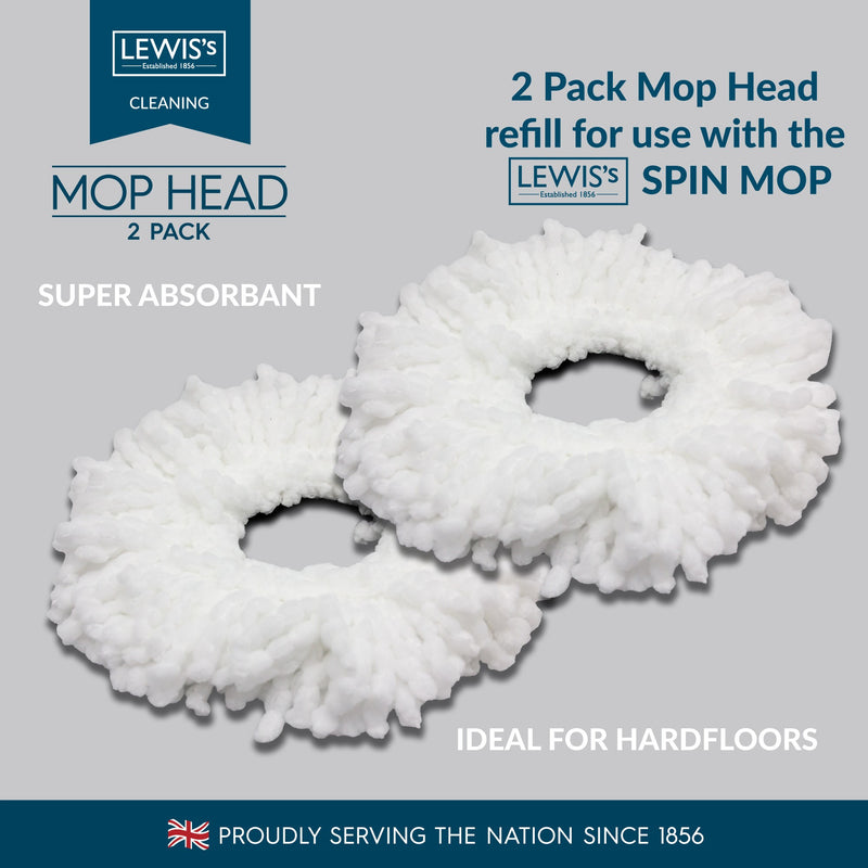 Lewis's Spin Mop & Mop Head - 2 Pack