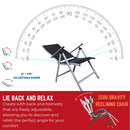 Set of 2 Outdoor Garden Patio Multi Position Reclining Folding Chair in Black and Silver