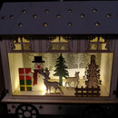 16cm LED Battery Operated Indoor Wooden Christmas Train & Carriages Scene