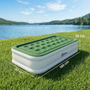 Outsunny Inflatable Mattress Air Bed With Built-in Pump, Dark Green