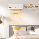 HOMCOM 1000W/2000W Wall Downflow Heater 10-49°C Temperature w/ Timer Remote