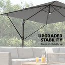 Outsunny 3 X 3 M Garden Cantilever Parasol W/ Light, Cover, Wind Protection