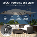 Outsunny 3 X 3 M Garden Cantilever Parasol W/ Light, Cover, Wind Protection