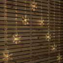 1.2m x 1.2m Light up Snowflake Pin Wire Christmas Curtain Lights with 339 Warm White LEDs