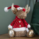 45cm Sitting Plush Golden Dancer Christmas Reindeer Decoration
