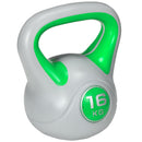 SPORTNOW 16kg Kettle Bell with Handle for Home Gym, Green and Grey