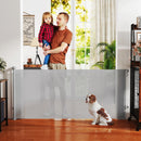 PawHut Retractable Stair Gate, Dog Gate Extends Up To Wide, Grey