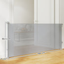 PawHut Retractable Stair Gate, Dog Gate Extends Up To Wide, Grey