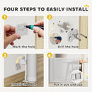 PawHut Retractable Stair Gate, Dog Gate Extends Up To Wide, Grey