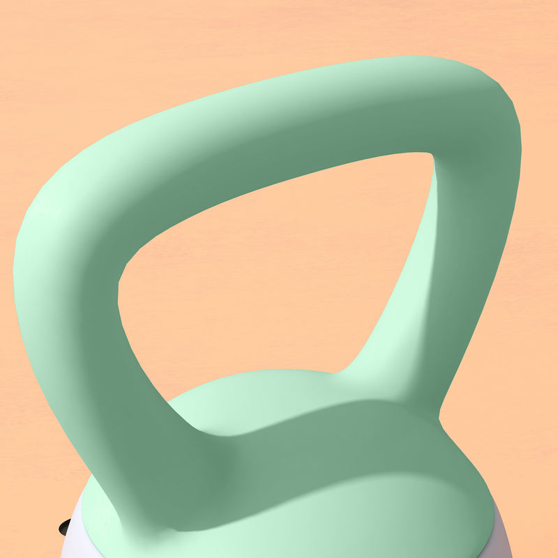 SPORTNOW 10KG Kettlebell with Soft Body and Non-Slip Handle, Grey and Green