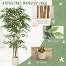 HOMCOM 180cm Artificial Ficus Tree, Faux Plant For Home Decor